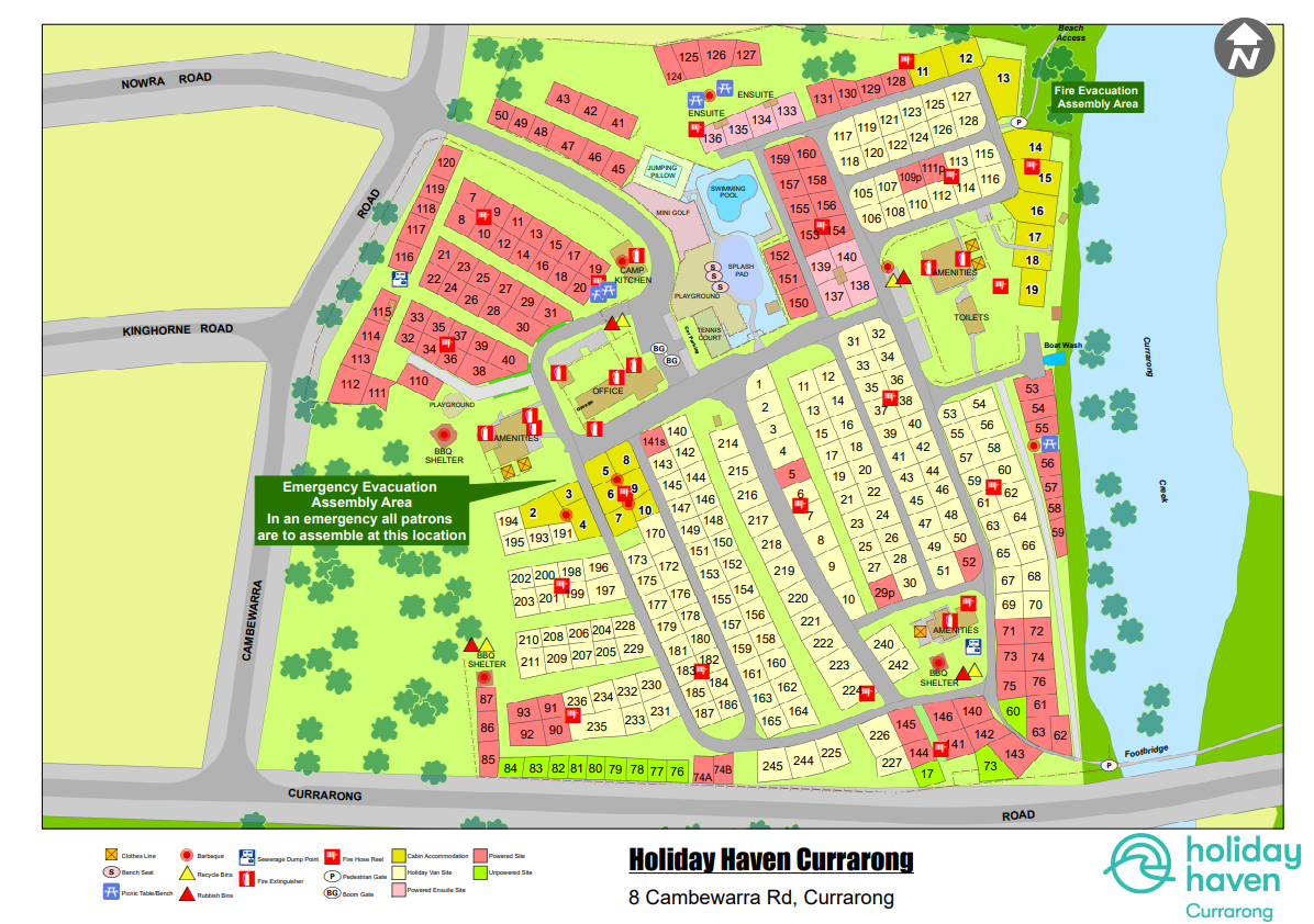 Tourist Park Map Bendalong Feb 2024 