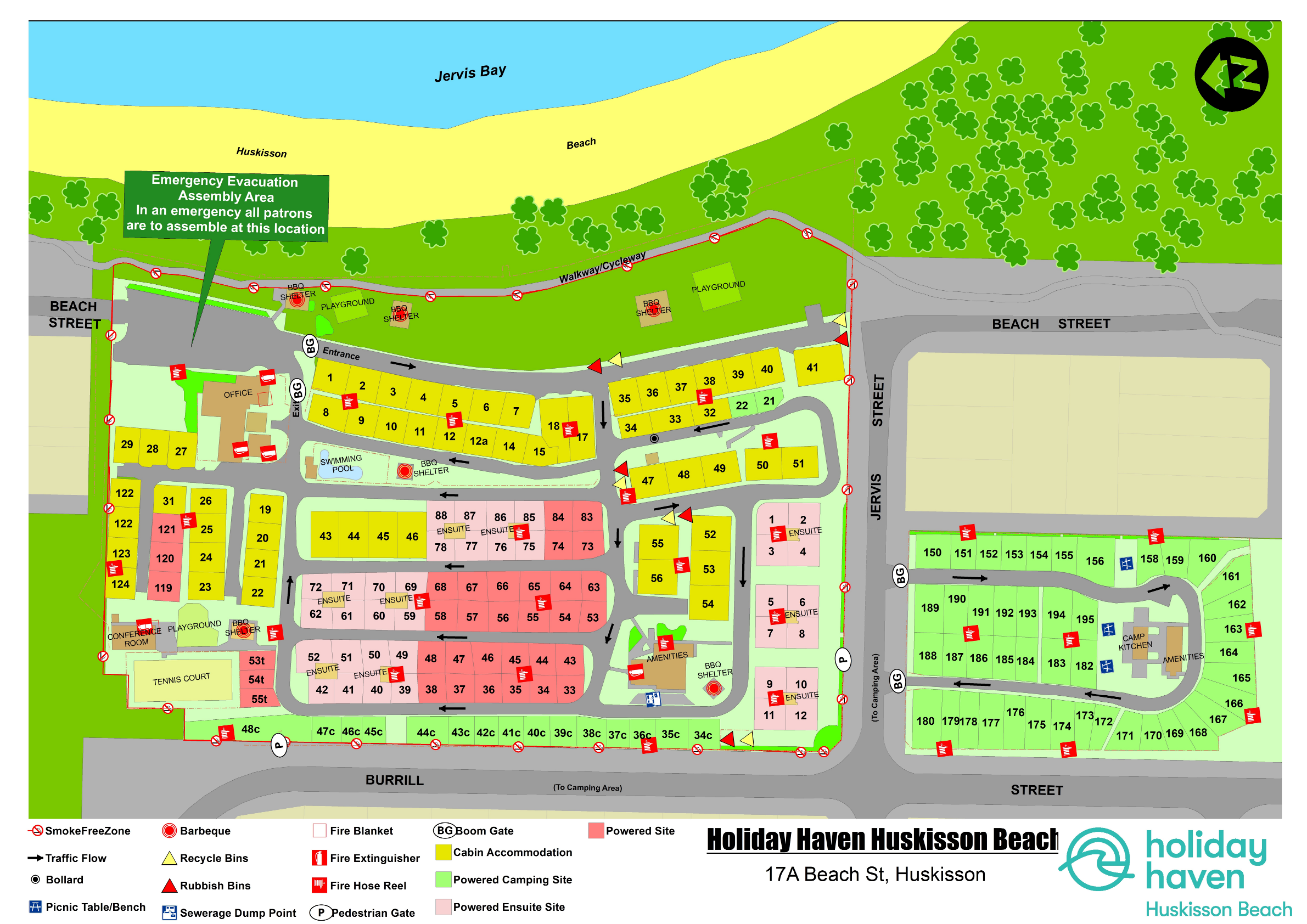 Tourist Park Map Bendalong Feb 2024 