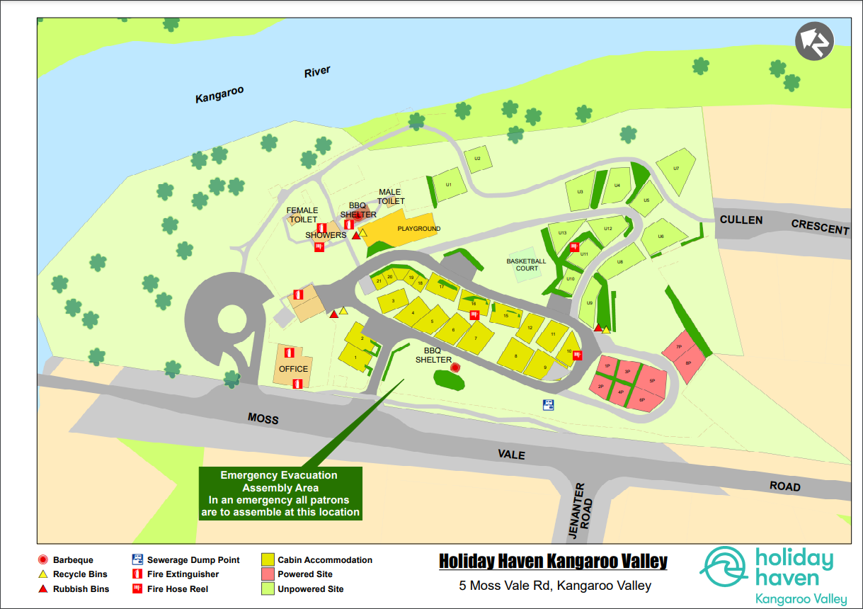 Tourist Park Map Bendalong Feb 2024 