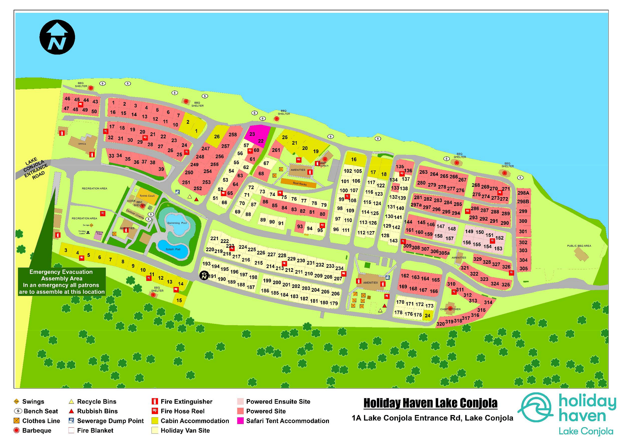 Tourist Park Map Bendalong Feb 2024 