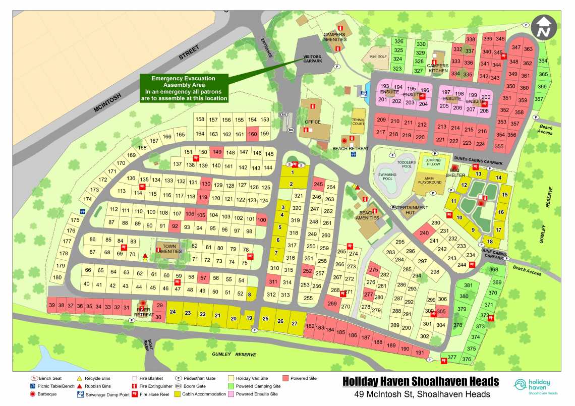 Bendalong Caravan Park Map Park Map | Shoalhaven Heads