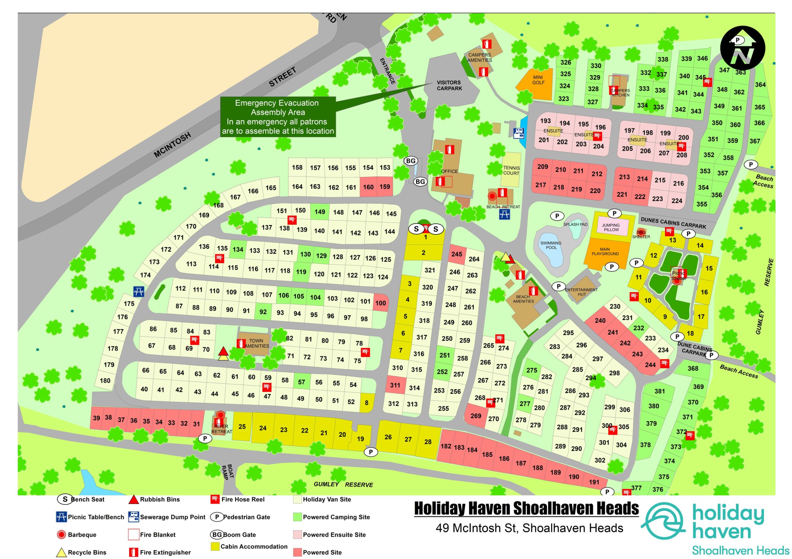 Holiday Haven Shoalhaven Heads Park Map