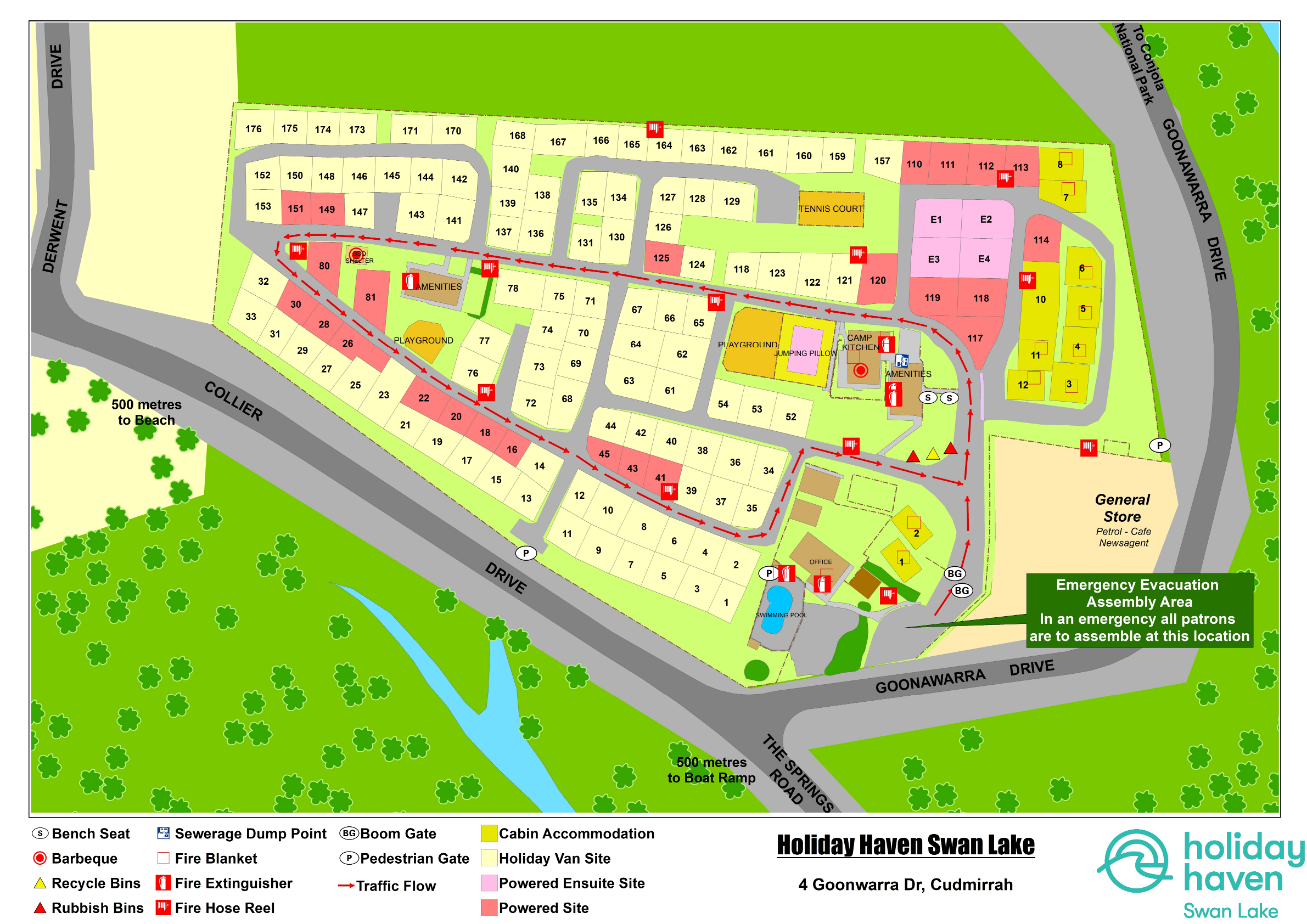 Tourist Park Map Bendalong Feb 2024 