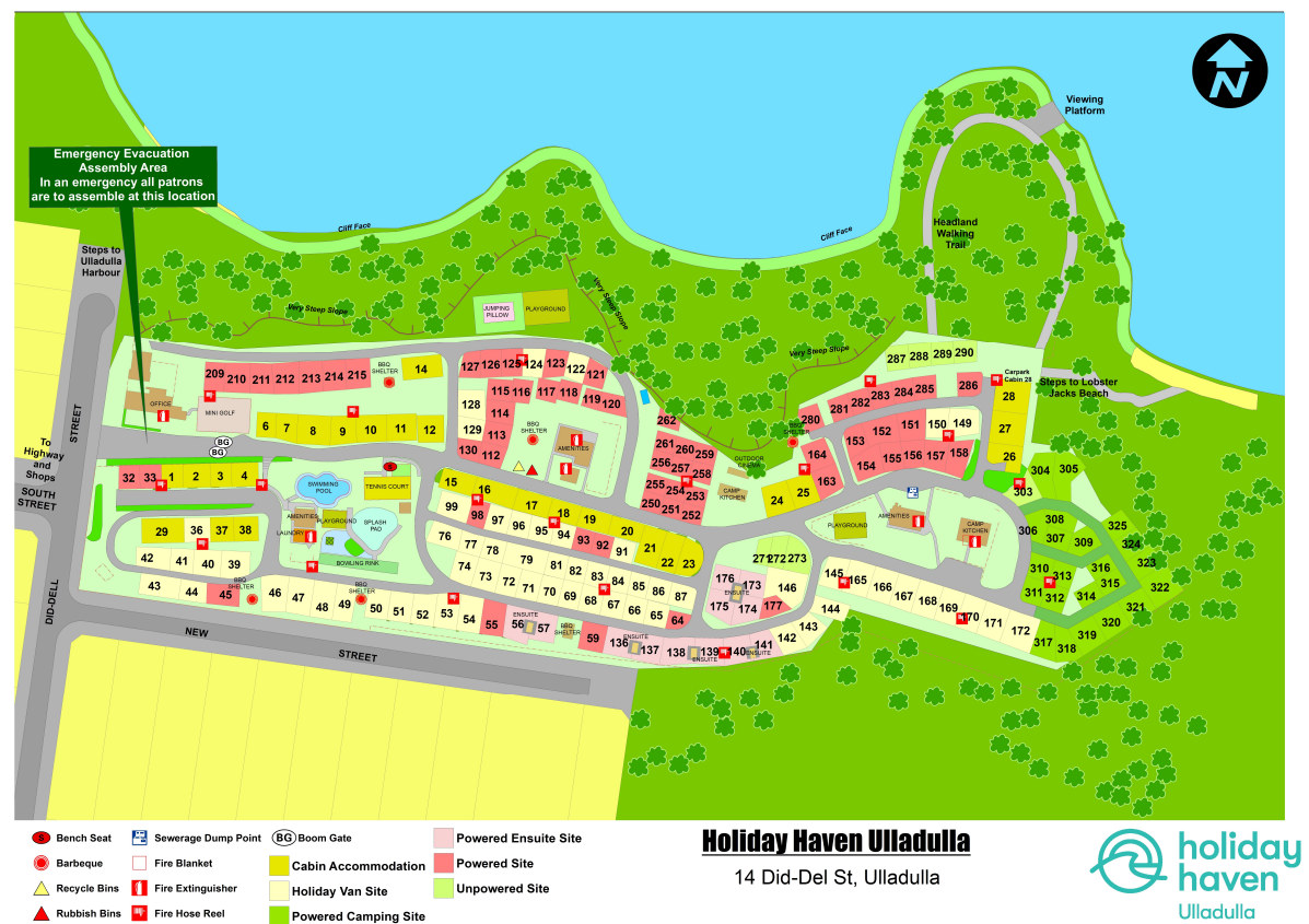 Tourist Park Map Bendalong Feb 2024 