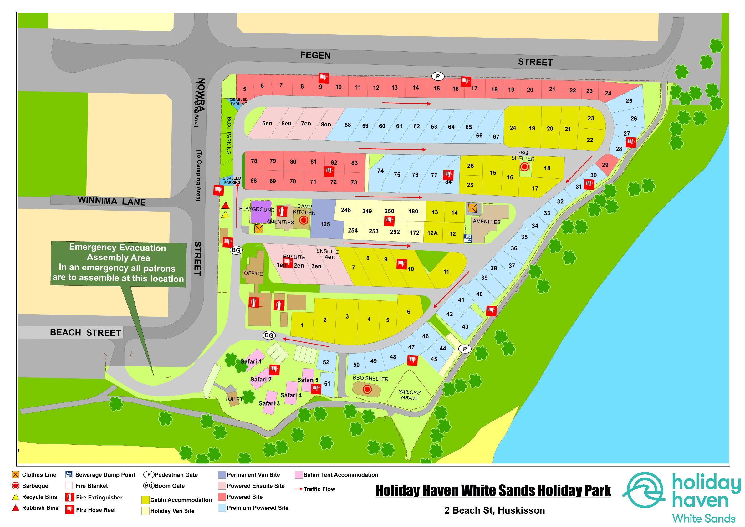 Tourist Park Map Bendalong Feb 2024 